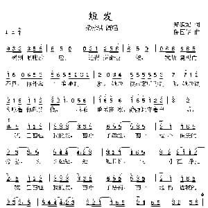 短发_通俗唱法乐谱_词曲:郑淑妃 陈国华