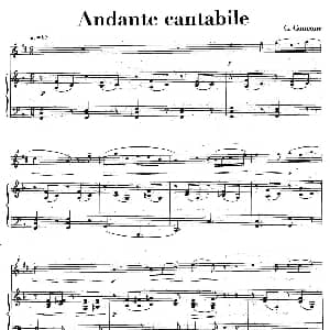 萨克斯谱 | Andante cantabile 中音萨克所 钢琴伴奏 版本一 G Concone
