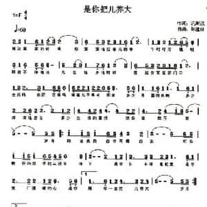 是你把儿养大_民歌简谱_词曲:巩斯茂 陈建林