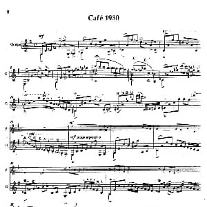 长笛曲谱 | Histoire du Tango 2 Café 1930 长笛 吉他 皮亚佐拉