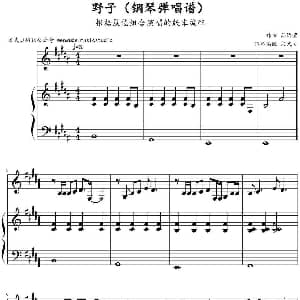 野子 钢琴谱 苏运莹作曲 文武贝钢琴