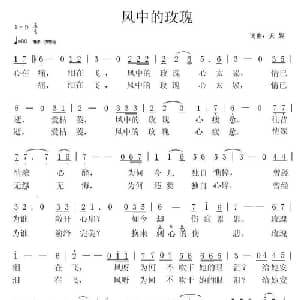 风中的玫瑰_通俗唱法乐谱_词曲:天妮 天妮