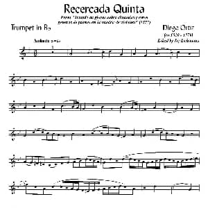 Recercada Quinta 小号谱 Diego Ortiz