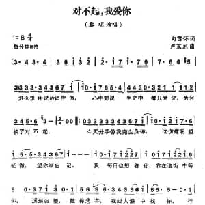 对不起,我爱你_通俗唱法乐谱_词曲:向雪怀 卢东尼
