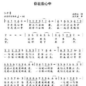 你在我心中_民歌简谱_词曲:杜劲松 范艺珊