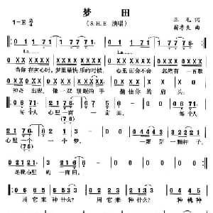 梦田_通俗唱法乐谱_词曲:三毛 翁孝良