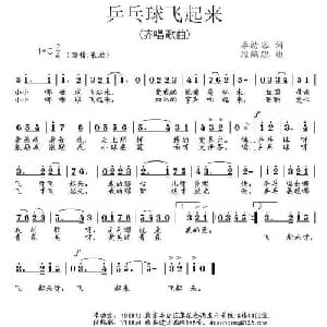 乒乓球飞起来_通俗唱法乐谱_词曲:李幼容 段鹤聪