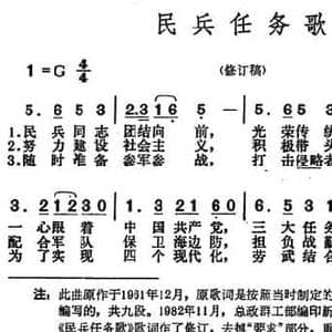 民兵任务歌_民歌简谱_词曲:李伟 李伟