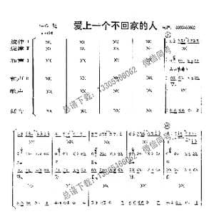 爱上一个不回家的人_歌曲简谱