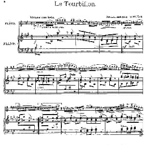 长笛曲谱 | Le Tourbillon Op.57 No.3 长笛 钢琴伴奏 丹麦 安德森