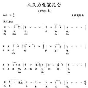 人民力量震昆仑_民歌简谱_词曲:宋承宪 宋承宪