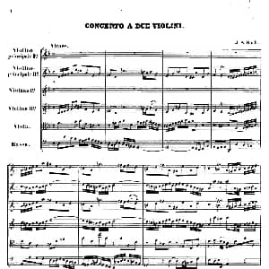 小提琴谱 | CONCERTO A DUE VIOLINI. 巴赫D小调二重协奏曲总谱 J S Bach