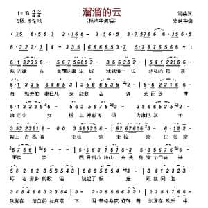 溜溜的云_歌曲简谱_词曲:雪朵 史建华