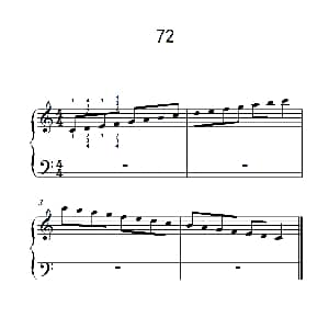 使大指灵活转动的单手练习 72 钢琴谱