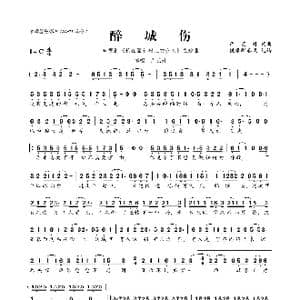 ​醉城伤_歌曲简谱_词曲:严艺丹 严艺丹