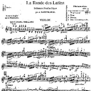 小提琴谱 | La Ronde des Lutins Scherzo Fantastique OP.25 巴齐尼