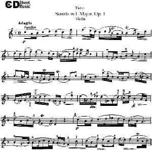 小提琴谱 | Violin Sonata in F Major Op.1
