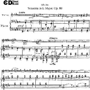 小提琴谱 | Violin Sonatina in E Major Op.80 小提琴 钢琴伴奏