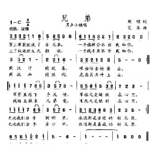 兄弟_通俗唱法乐谱_词曲:赵明 艾乐