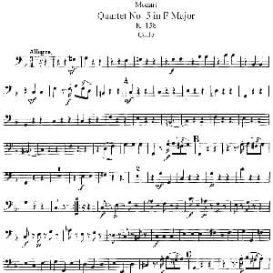 小提琴谱 | Mozart Quartet No.5 in F Major,K.158 Cello分谱