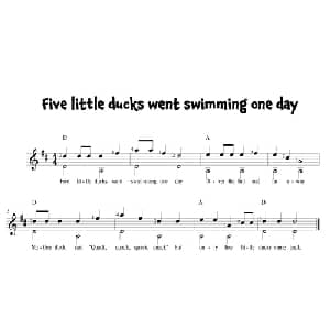 FIVE LITTLE DUCKS_儿歌乐谱