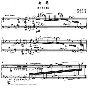 老马_美声唱法乐谱_词曲:臧克家 高为杰