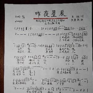 昨夜星辰_歌谱投稿_词曲:吴桓 张勇强