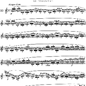 长笛曲谱 | 胡埃斯24首长笛练习曲Op.32 NO.10 胡埃斯