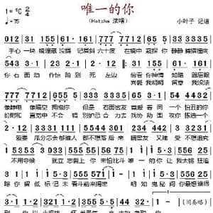 唯一的你 _歌谱投稿