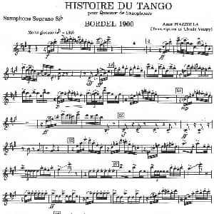 萨克斯谱 | HISTOIRE DU TANGO 四重奏高音分谱 皮耶佐拉