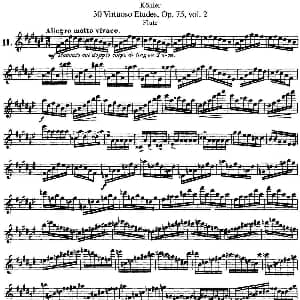 长笛曲谱 | 柯勒30首高级长笛练习曲作品75号 NO.11 Kohler 柯勒