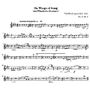 长笛曲谱 | On Wings of Song Op. 34, No. 2