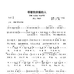 等着我亲爱的人简谱_歌曲简谱_词曲:王晓岭李文绪 栾凯
