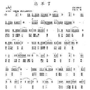 忘不了_歌曲简谱_词曲:娜木罕 齐峰