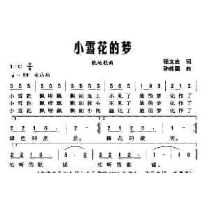 小雪花的梦_儿歌乐谱_词曲:张文忠 孙伟国