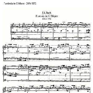 Fantasia in C Major BWV 570 管风琴谱