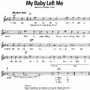 蓝调音乐:My Baby Left Me_外国歌谱