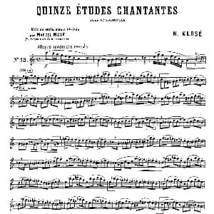 萨克斯谱 | Klose Etudes Chantantes Pour Saxophone 练习曲之十三