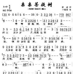 亲亲菩提树_歌谱投稿_词曲:阎肃 许镜清