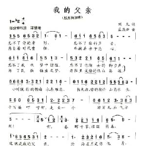 我的父亲_美声唱法乐谱_词曲:刘凡 孟庆云