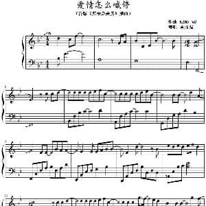 爱情怎么喊停 钢琴谱 KENN WU