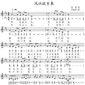 风从故乡来_民歌简谱_词曲:李良 李炫春