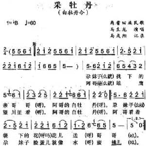 采牡丹_民歌简谱_词曲: 马成翔记录