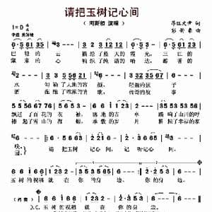 请把玉树记心间_歌曲简谱_词曲:昂旺文章 彭韵豪