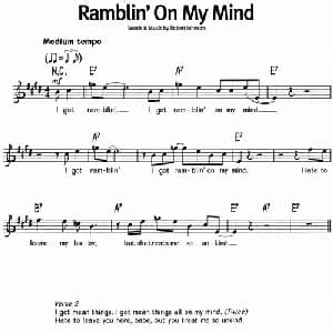 蓝调音乐:Ramblin' On My Mind_外国歌谱