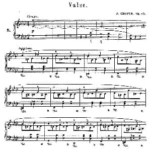 Grande Valse in A flat Major Op.42 钢琴谱 肖邦 chopin