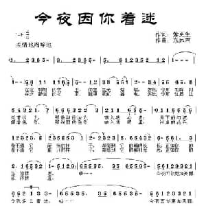 今夜因你着迷_通俗唱法乐谱_词曲:紫更生 东远君
