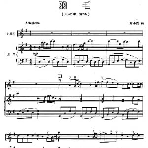 小提琴谱 | 羽毛 小提琴 钢琴伴奏 陈小霞