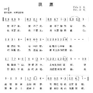 夙愿_通俗唱法乐谱_词曲:金航 金航