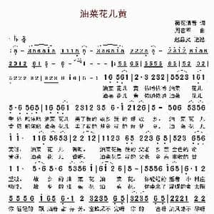 油菜花儿黄_歌曲简谱_词曲:荷花清音 周志军